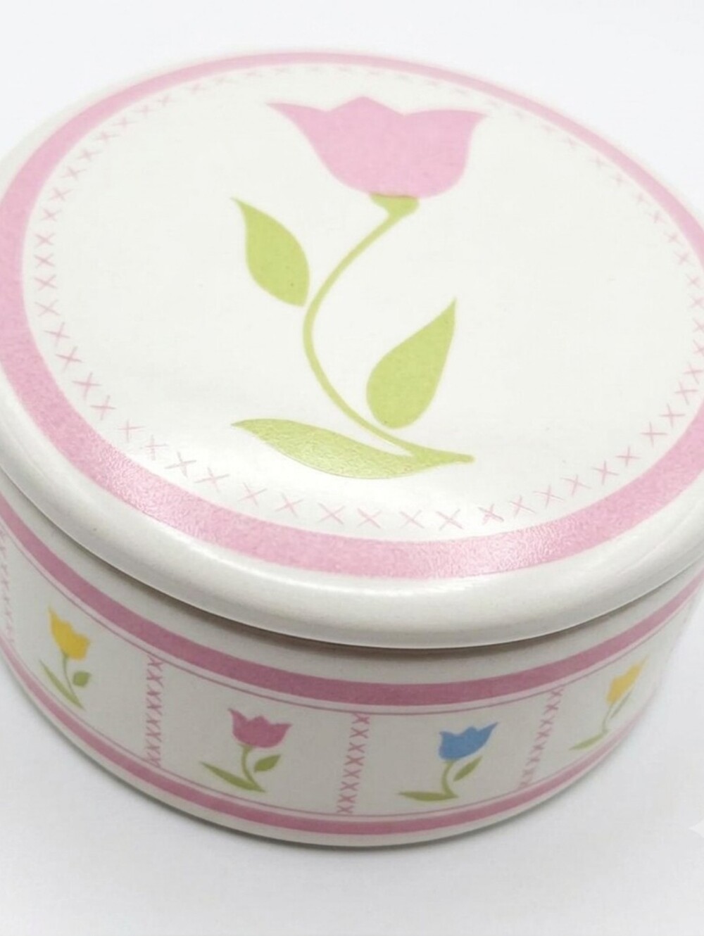 Decorative Pink Floral Tin Jewelry Box